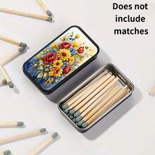 1pc Colorful Floral Pattern Matchbox, Minimalist Portable High-End Matchbox (Matches Not Included), Fashionable Exquisite Pattern Matchbox, Perfect Gift For Loved Ones, Suitable For Halloween, Christmas And Holidays - Multicolor - View 4