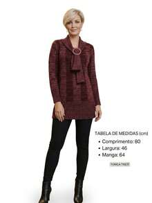 maxpool canelado veste legging trico co gola de cachecool - marçala - Visão 6
