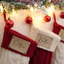 2026 Christmas Socks, Knitted Family Socks, Customizable Name, Holiday Decoration, Christmas Gift Decoration, Personalized Christmas Socks - Multicolor - View 7