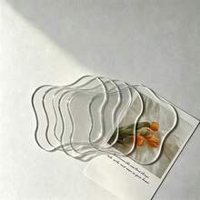 5/2/1pc Acrylic Coaster Decorative Tray, Asymmetric Bar Beverage Coaster, Transparent Cloud-Shaped Coffee Coaster, Perfect For Protecting Tabletop And Displaying Accessories - Multicolor - View 7