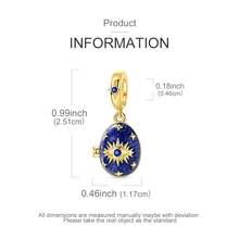 1 Pieces Easter Egg Charms Beads Can Open And Close Design Mysterious Eyes Cubic Zirconia Inlay Elegance Fine Jewelry Gifts Fits DIY Making - Multicolor - View 4