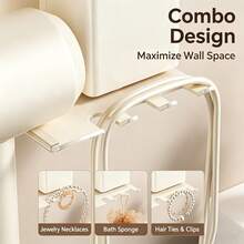 1pc Wall-Mounted Hair Dryer & Phone Holder - Suction Cup Installation, Space-Saving Bathroom Storage Rack With Strong Adhesive, Compatible With Hair Dryer And Phone, No Drilling Required, Ideal For Home - Multicolor - View 12