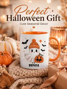 Personalized Halloween Mug, Spooky Gift, Customized Cute Ghost Halloween Mug, Spooky Ghost Mug Gift, Customized Halloween Mug - Multicolor - View 9