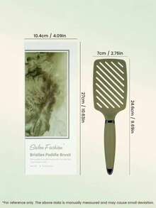 1pc Boar Bristle Anti-Static Scalp Massage Hollow Styling Comb Hair Salon Tool Gift - Multicolor - View 5