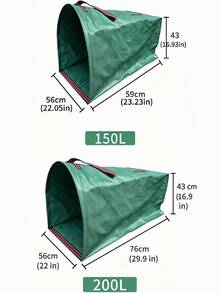 1pc Half-Round Double-Compartment Garden Leaf Bag, Upright And Lay-Flat Use, For Collecting Fallen Leaves, Weeds And Twigs Yard Waste Storage Bag - Multiple Styles - View 7