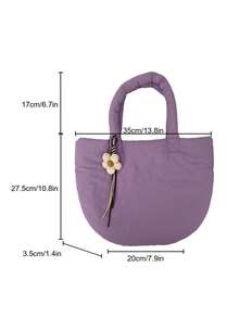 Pastoral Style New Large Capacity Handbag Commuter Cloud Bag - Purple - View 7