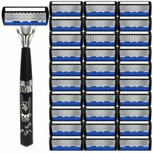 Manual Razor Set With 6‑Layer Interchangeable Blade Heads, Ergonomic Handle, Reusable & Refillable Design For Precise Smooth Shaving, Ideal For Father's Day & Birthday Gifts - Safety Tazor + Blade - View 12
