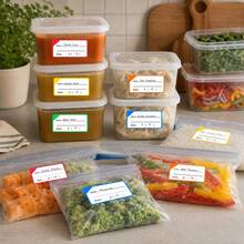 100pcs Frozen Food Label Stickers, Colorful Categorized Food Storage Labels, Writable Kitchen Labels, Suitable For Meal Prep, Refrigerator Organization, Pantry And Freezer Bag Classification - One Size Fits All - View 6