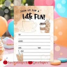 10 Invitation Cards And 10 Envelopes, Double-Sided Design - Perfect For Birthday, Graduation, Wedding, Back To School Or Friendship Day Celebrations, Dessert Party, Coffee Gathering - A - View 2