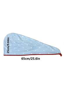 Topi Pengering Rambut Segitiga Motif Polkadot Bahan Bulu Karang Warna-warni Baru, Handuk Mandi dan Rambut Wanita yang Lucu - MultiWarna - View 5