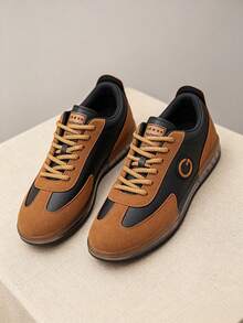 Sepatu Skate Pria Model Low-Top Bertali, Gaya, Sol Karet Tahan Aus, Cocok Untuk Pemakaian Sehari-hari dan Aktivitas Lari dan Kebugaran - Coklat - View 17