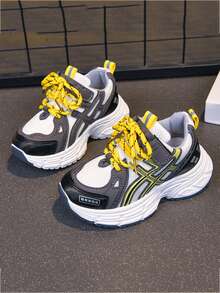 1 Pair Back To School Casual Fashion 2026 New Kids' Sports Skateboard Sneakers - Yellow - View 2