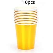 100/80/50/40/30/25/20/15/10/5pcs Gold Paper Cups, Multi-Functional Paper Cups For Drinks, Juice, Milk, Wedding Birthday Baby Shower Party Favors, Suitable For Various Theme Holiday Parties, Picnic, Camping, Applicable For Home Kitchen, Restaurant Tableware - Gold - View 13