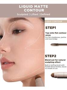 JUDYDOLL Orange Blossom Glow Contour Liquid, Highlighter Stick Liquid Contour Makeup, Nose Shadow Facial Sculpting, Hadiah Kencan, Ramah untuk Pemula, Penggunaan Pribadi, Perlengkapan Pernikahan - Kontur #01 Keren - View 5
