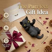 3D Printed Black Cat Shaped Tiltable Phone Stand, Cute Cat Shaped Desktop Smartphone Holder, Suitable For Office, Bedroom And Dining Table Decoration, Applicable For Multiple Occasions - A - View 3