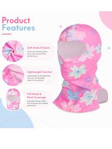 Musion 1/2pcs Women's Floral Print Balaclava, Exquisite Flower Pattern Full Head Cover, Lightweight Quick-Dry Breathable Elastic Helmet Liner, Suitable For Cycling, Motorcycle And Outdoor Activities - Multicolor - View 5