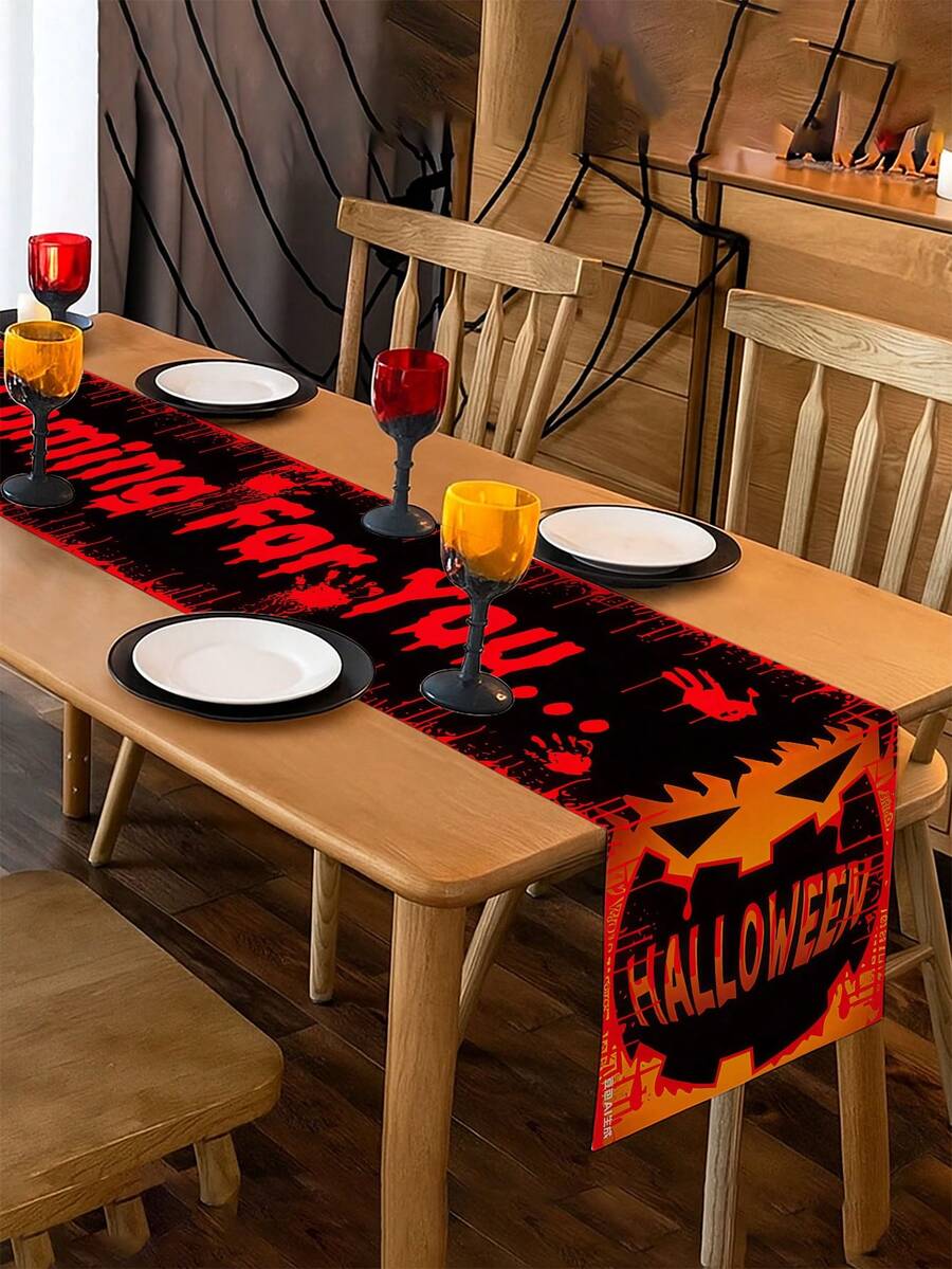1 buah, Taplak Meja Halloween Bertema Horor dan Berdarah, Penutup Debu Microwave, Penutup Pelindung, Taplak Meja Persegi Panjang, Dapat Dicuci, Cocok untuk Makan Malam di Rumah, Meja Kopi, Dekorasi Dapur dan Ruang Makan, Dekorasi Meja Pesta dan Dekorasi Panggung, Dekorasi Rumah, Dekorasi Taplak Meja Teras Luar Ruangan, Dekorasi Pintu Masuk, Dekorasi Handuk Perapian - hitam merah - View 1