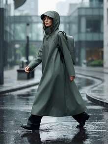 Adult Oversized Long Hooded Raincoat, Lightweight Waterproof Rain Poncho For Daily Use Outdoor Activities - Extra-long Heavy-duty Raincoat - View 1