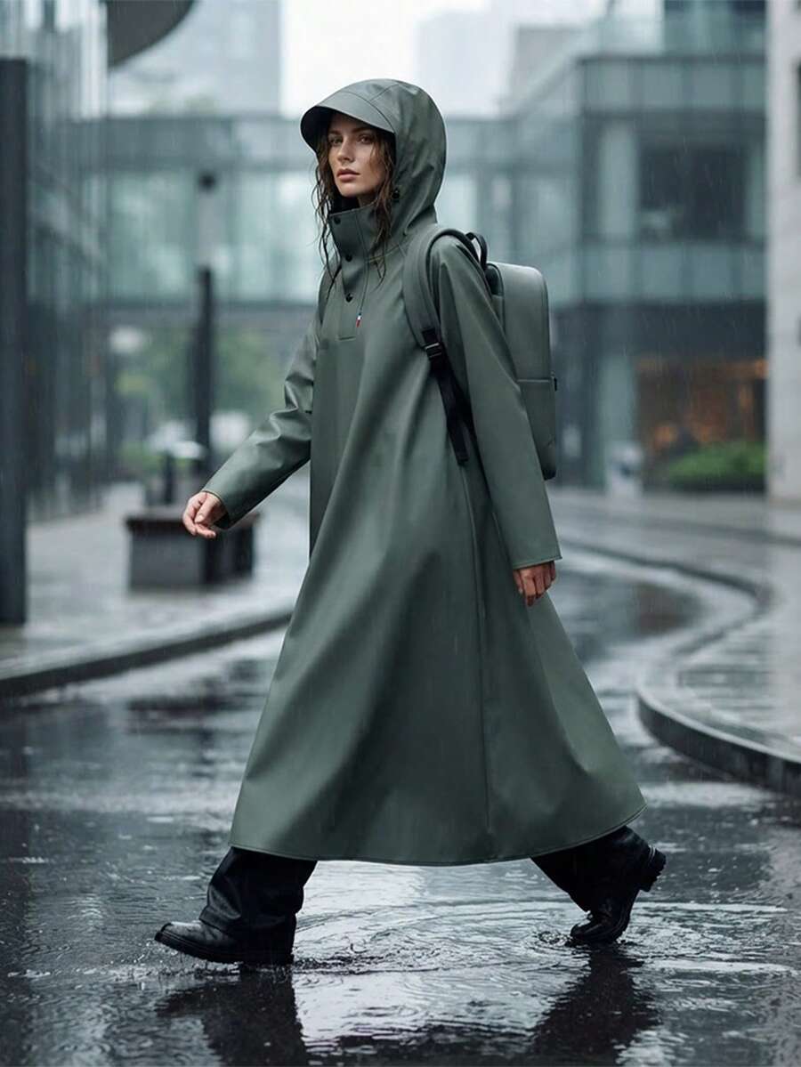 Adult Oversized Long Hooded Raincoat, Lightweight Waterproof Rain Poncho For Daily Use Outdoor Activities - Extra-long Heavy-duty Raincoat - View 1