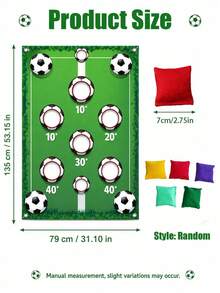 6pcs/2pcs/Soccer Theme Bean Bag Toss Game, Fun Soccer Bean Bag Toss Game With Hanging Flags, Perfect For Decorating Home Parties And Birthday Parties, Atmosphere-Creating Props, Party Games And Activities - Multicolor - View 7