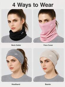 Thickened Cold-Proof Neck Warmer Scarf, Windproof Face Mask, Fleece Face Mask Scarf, Unisex Warm Ski Mask, Balaclava, Outdoor Skiing, Cycling, Hiking, Running, Horse Riding, Autumn/Winter Cold Weather Sports Running Accessories - Multicolor - View 7