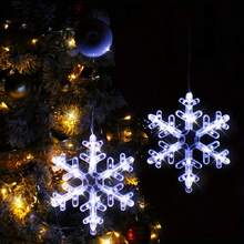 3pcs Christmas Window Hanging Decor Snowflake Suction Cup LED Lights, Indoor Atmosphere Decoration Lights, Suction Cup Snowflake Curtain Lights, Battery Powered (Batteries Not Included), Holiday Party String Lights, Suitable For Christmas - Multicolor - View 11