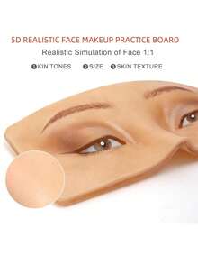 5D Realistic Silicone Eye Makeup Practice Board, Easy To Clean And Reusable Face Painting Practice Tool, Ideal For Artists And Beginners, Perfect For Makeup Artists To Practice Makeup Skills - Red and White - View 5