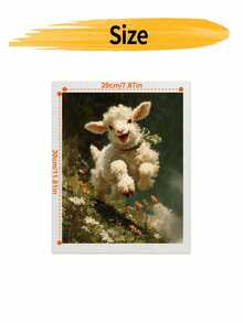 DIY Happy Jumping Lamb In Spring Meadow (Frameless 8x12 / 16x20 Inches) Paint By Numbers Kit (Acrylic) Arts & Crafts For Adult Beginners, Home Wall Decor, And Holiday Gifts For Farm Animal Lovers - Sets - View 8