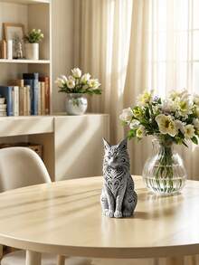 American Curl Cat Pattern Statue Desktop Ornament. Office Desk Decoration/ Paperweight, Home Decor. Simple Yet Exquisite. The Perfect Gift For Friends And Colleagues, A Must-Have For Cat Lovers - Regular Model - View 2