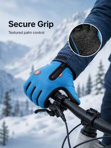 Simple And Casual Full-Finger Fleece-Lined Winter Gloves, Featuring Side Zipper And Decorative Tag Details. Touchscreen Compatible, Windproof And Warm, Suitable For Outdoor Sports And Daily Commuting. Winter Gloves, Cycling Gloves. - Multicolor - View 6