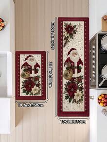 DAJIANG 1pc Vintage Christmas Runner Rug, Kitchen Mat, Suitable For Bathroom, Kitchen, Outdoor, Hallway, Bedroom, Living Room, Machine Washable Easy To Clean, Non-Slip Entryway Rug, Bedroom Decor Rug Accessory - Multicolor - View 18