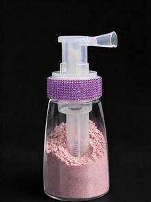 Rhinestone-Decorated Powder Spray Bottle (Suitable For Various Powders, Including Volumizing Powder); Refillable, Transparent, Push-Style Design; Ideal For Home Use And Hair Salons; Perfect For Occasions Like Christmas And Halloween. - Multicolor - View 14