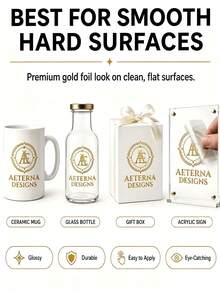 Custom UV Transfer Stickers, Personalized Gold Foil 3D Decals, Custom Logo Name Text Stickers, Waterproof Removable Labels, Suitable For Gift Boxes, Packaging, Cups, Bottles, Wedding DIY And Commercial Brand Promotion - Multicolor - View 7