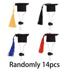 2/6/10/14pcs Mini Pet Graduation Cap, Adjustable Dog Cat Graduation Hat With Colorful Tassel, Pet Costume Photo Prop Accessory - Multicolor - View 11