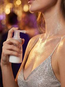 Rhinestone-Decorated Powder Spray Bottle (Suitable For Various Powders, Including Volumizing Powder); Refillable, Transparent, Push-Style Design; Ideal For Home Use And Hair Salons; Perfect For Occasions Like Christmas And Halloween. - Multicolor - View 9