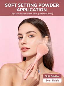Large Multifunctional Makeup Brush Pink Loose Powder Setting Brush Blush Brush Fluffy Soft Beginner Makeup Tool - Multicolor - View 4