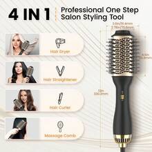 LANDOT Blow Dryer Brush Set, 2-In-1 Hot Air Brush, Ionic Hair Styler, Suitable For Drying, Volumizing And Straightening - Black - View 1