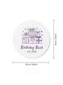 Personalized Name And Year Coaster, Custom Text Drink Coaster With Line Art Party Design, Custom Beverage Coaster, Birthday Party Table Decor, Celebration Drink Mat, Coffee Coaster, Birthday Gift For Friends, Family, Party Hosts And Guests. - Multicolor - View 48