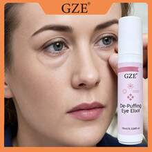 GZE Suero Desinflamante para Ojos con Bolita Rodante 10ml/0.338fl.Oz, Aceite Refrescante para Contorno de Ojos, Calma Ojos Hinchados y Cansados y Suaviza Líneas Finas Secas - 10 ml - Ver 1