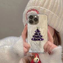 Premium Purple Christmas Tree Phone Case Compatible With Apple 16 Pro Max 14 Plus 15 Pro 13 Feather Yarn 12 11 - Multicolor - View 5
