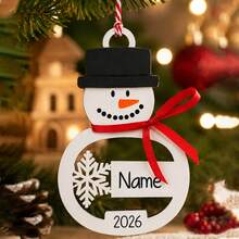 Custom Snowman Name Christmas Ornament, Personalized Snowflake Tree Hanging Decor, Festive Winter Holiday Style, Customized Christmas Tree Decoration, Customizable Name Ornament, Christmas Home Decor, Holiday Keepsake Gift 2026, Christmas Gifts - Style C - View 4