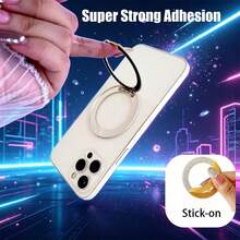 360° Rotating Phone Ring Holder, Premium Clicky Stress Relief Grip With Finger Holder, Compatible With All Smartphones - Multicolor - View 4