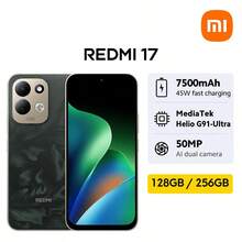 Xiaomi REDMI 17 全球版智慧型手機 NFC 7500mAh (Typ) 大容量電池 45W 快速充電 最高 22.5W 有線反向充電 6.9 吋沉浸式螢幕 動態 RGB 燈效 強大 MediaTek Helio G91-Ultra 50MP AI 雙鏡頭相機系統 - 綠色 - 查看 1