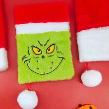 The Grinch The Christmas Notebook, Exquisite A5 Inner Pages, Green Monster Christmas Hat Notepad, Cute Cartoon, New Year Gift - A - View 1