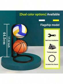 Multi-Layer Basketball Football Volleyball Ball Storage Rack Suitable For Home Living Room Bedroom Garage Ball Organization Storage Shelf - Black - View 7