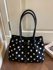 Personalized Wave Point Large Capacity Handbag, Fashionable Versatile Popular Shoulder Bag, Exquisite Daily Tote Bag, Suitable For Commuting Dating - Multicolor - View 8