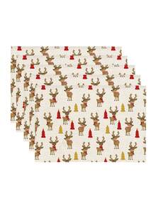 1/2/4/5/6/8pcs Digital Print Placemats, Christmas Pattern Printed Placemats Table Decor, Suitable For Daily, Holiday, Party, Birthday, Wedding, Dinner, Kitchen, Dining Room And Home Textile Decoration - Multicolor - View 14
