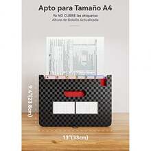 - Clasificador de fuelles archivador de almacenamiento de 26 compartimentos con tapa A4, camisa de papel administrativo, documen - tipo de estilo como en la imagen - Ver 3