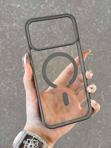 VRNOEI 極簡透明黑邊磁吸無線充電保護殼，適用 Galaxy S26 S25 S22 S21 S24 S23 Ultra Plus，防摔透明硬殼後蓋 - 灰色 - 查看 9