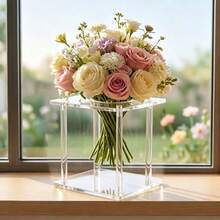 Acrylic Transparent Flower Stand, Hand Bouquet Room Collection Holiday Flower Display Rack, Christmas Display Shelf, Kitchen Storage Room Garden Support Stand - Multicolor - View 8